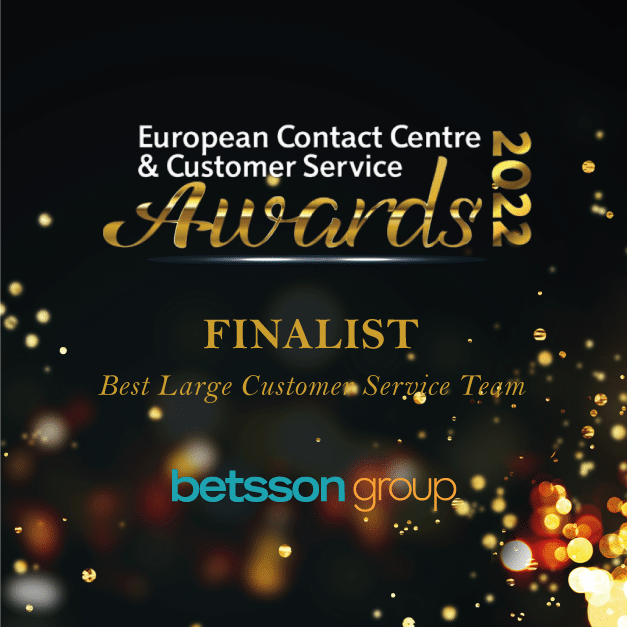 Betsson Group is a Finalist at the European Contact Centre & Customer Service Awards 2022