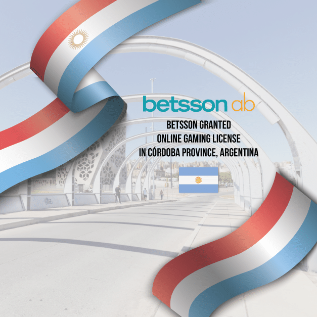 BETSSON GRANTED ONLINE GAMING LICENSE IN PROVINCE OF CORDOBA, ARGENTINA