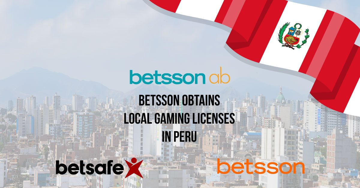 Betsson obtains local gaming licenses in Peru